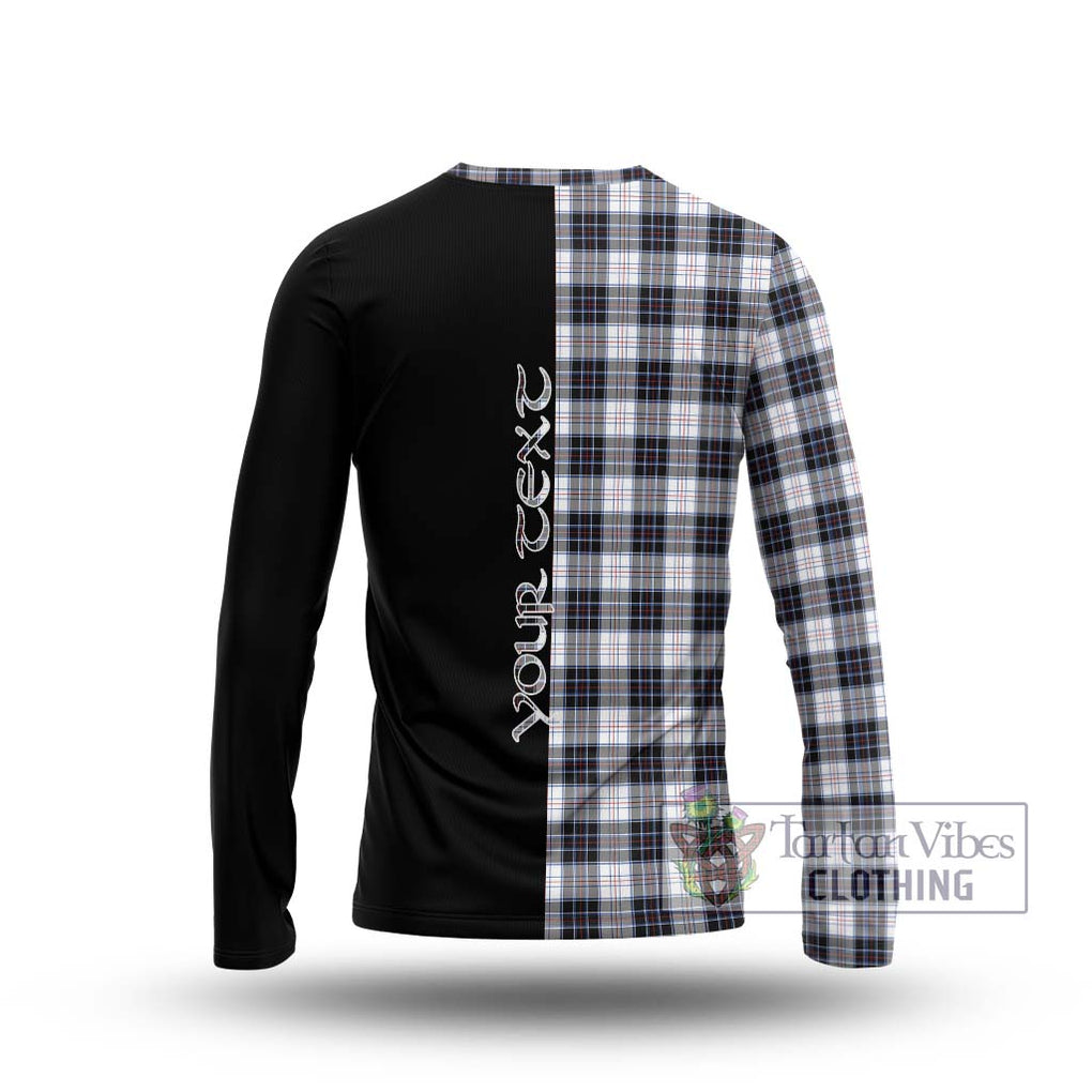 MacRae Dress Modern Tartan Long Sleeve T-Shirt with Family Crest and Half Of Me Style - Tartanvibesclothing Shop