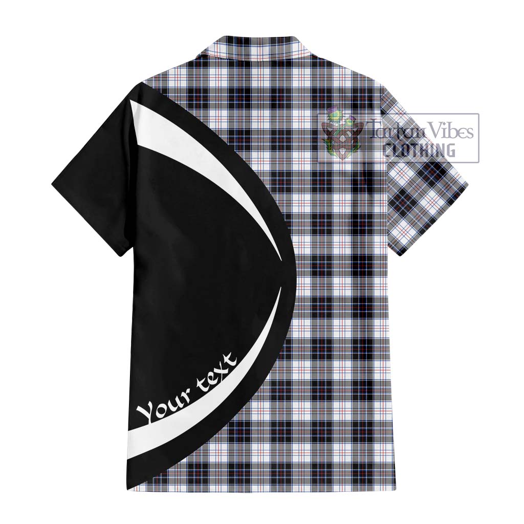 MacRae Dress Modern Tartan Short Sleeve Button Up with Family Crest Circle Style - Tartan Vibes Clothing