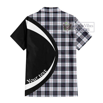 MacRae Dress Modern Tartan Short Sleeve Button Up with Family Crest Circle Style