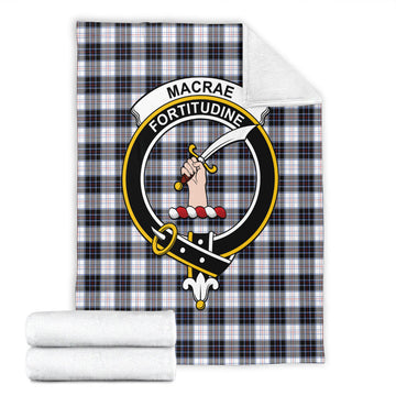 MacRae Dress Modern Tartan Blanket with Family Crest