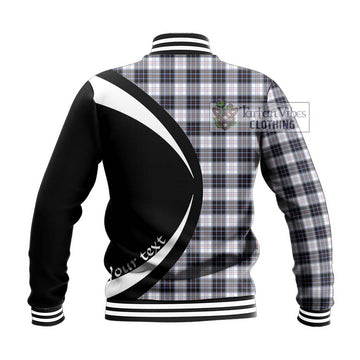 MacRae Dress Modern Tartan Baseball Jacket with Family Crest Circle Style