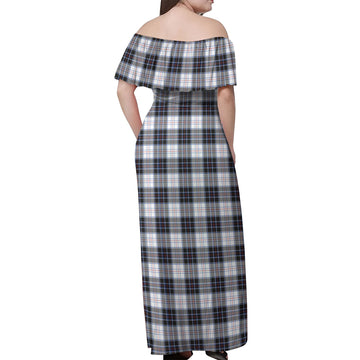 MacRae Dress Modern Tartan Off Shoulder Long Dress