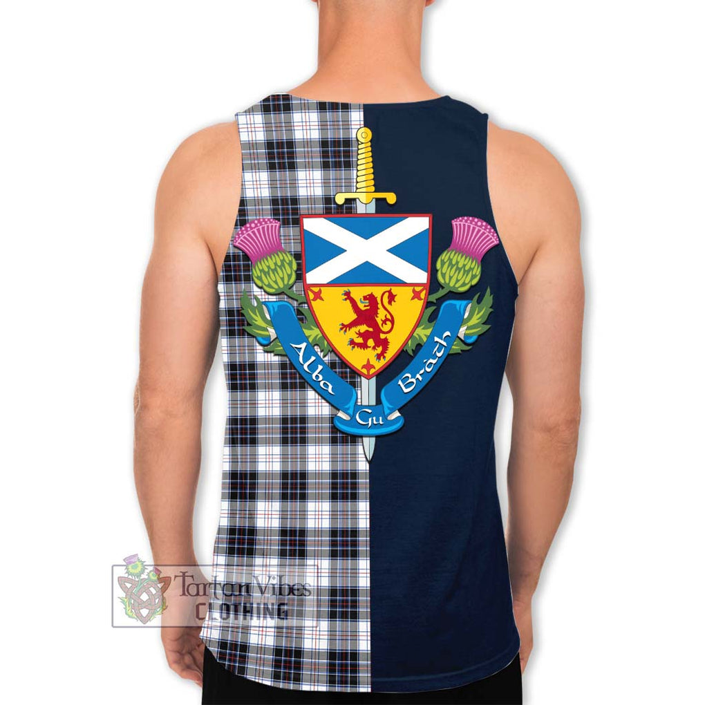 Tartan Vibes Clothing MacRae Dress Modern Tartan Men's Tank Top with Scottish Lion Royal Arm Half Style