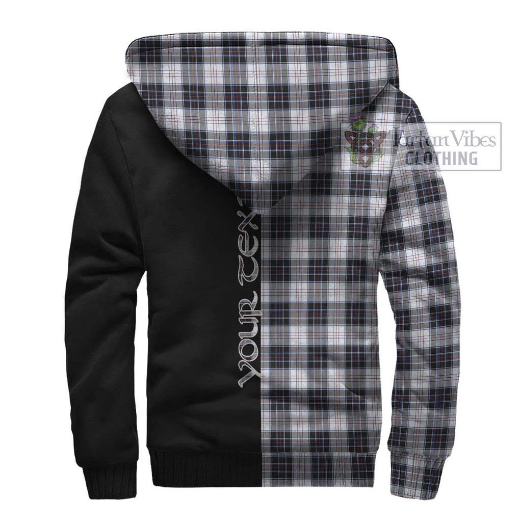 MacRae Dress Modern Tartan Sherpa Hoodie with Family Crest and Half Of Me Style - Tartanvibesclothing Shop