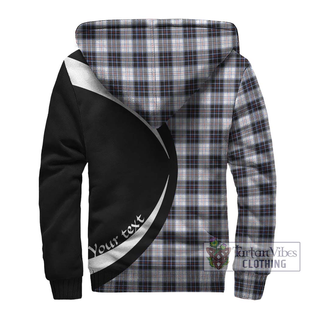 MacRae Dress Modern Tartan Sherpa Hoodie with Family Crest Circle Style - Tartan Vibes Clothing