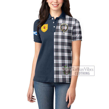 MacRae Dress Modern Tartan Women's Polo Shirt Alba with Scottish Lion Royal Arm Half Style