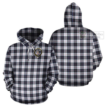 MacRae Dress Modern Tartan Cotton Hoodie with Family Crest