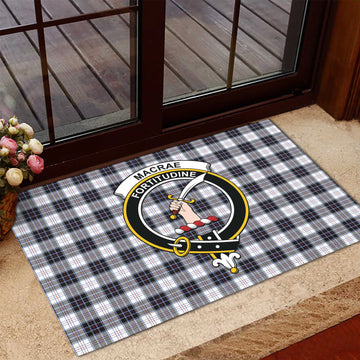 MacRae Dress Modern Tartan Door Mat with Family Crest