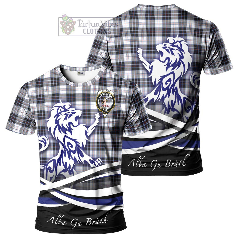 Tartan Vibes Clothing MacRae Dress Modern Tartan Cotton T-shirt with Alba Gu Brath Regal Lion Emblem