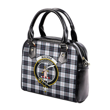 MacRae Dress Modern Tartan Shoulder Handbags with Family Crest