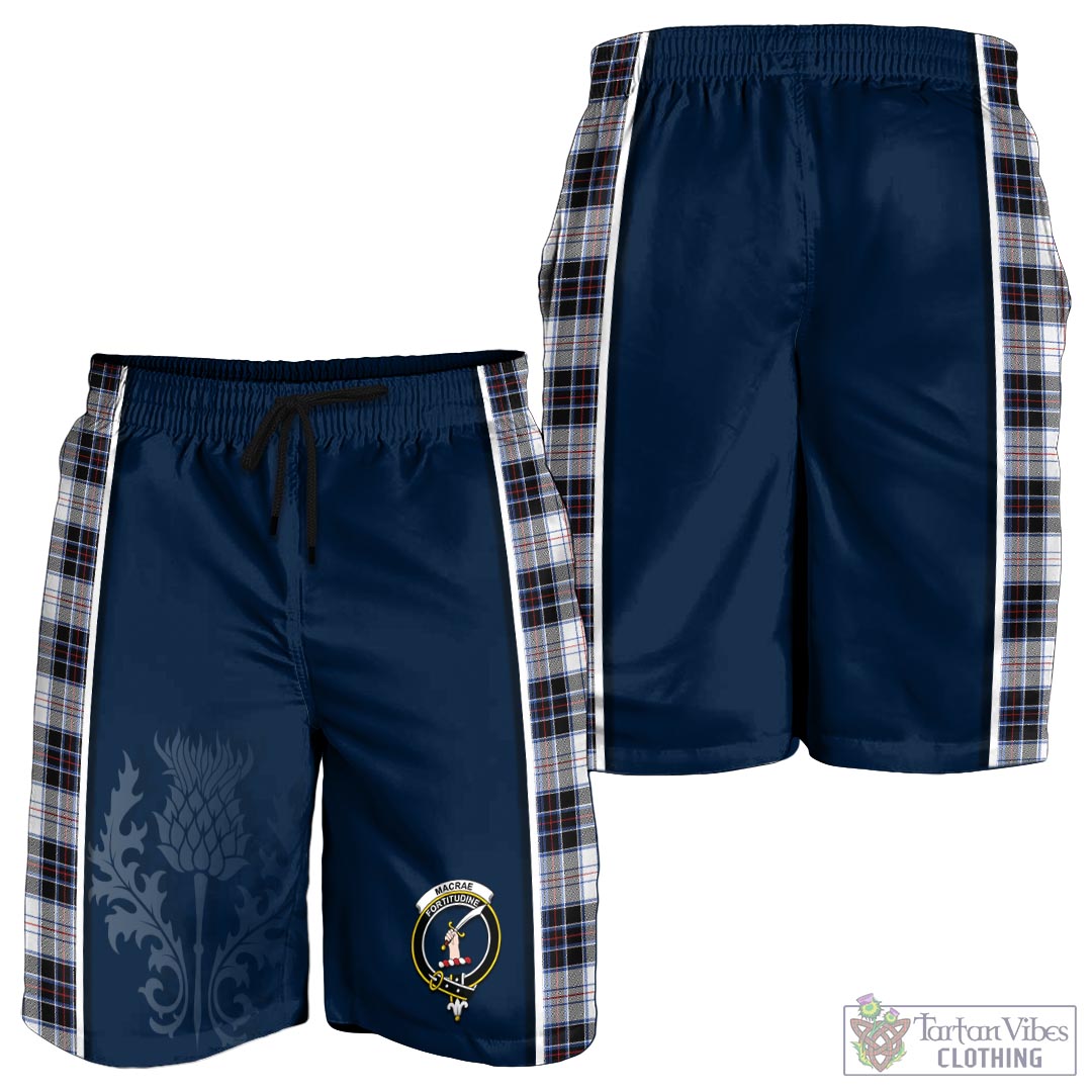 Tartan Vibes Clothing MacRae Dress Modern Tartan Men's Shorts with Family Crest and Scottish Thistle Vibes Sport Style