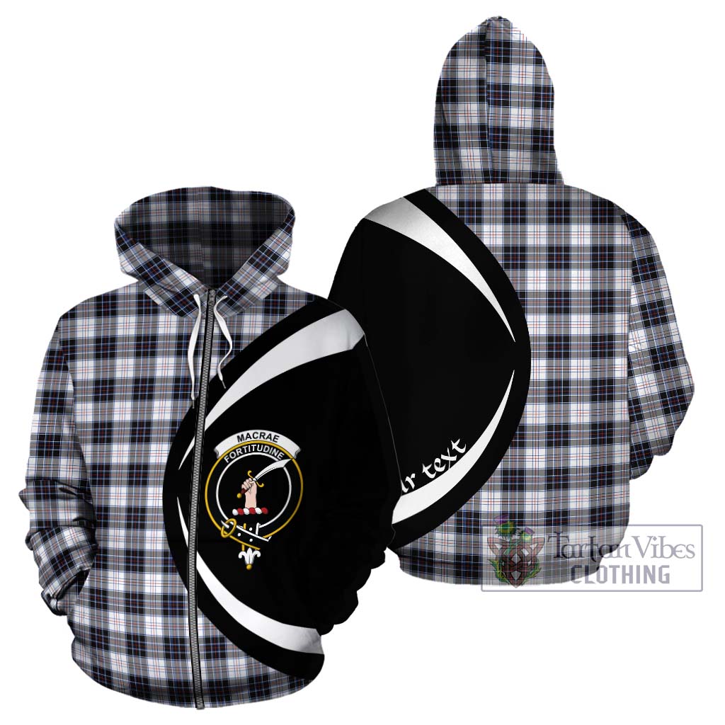 MacRae Dress Modern Tartan Hoodie with Family Crest Circle Style - Tartan Vibes Clothing