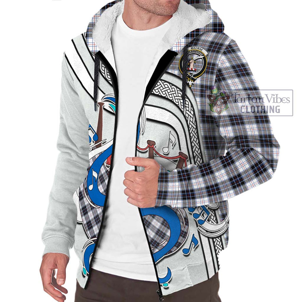 MacRae Dress Modern Tartan Sherpa Hoodie with Epic Bagpipe Style Unisex - Tartanvibesclothing Shop