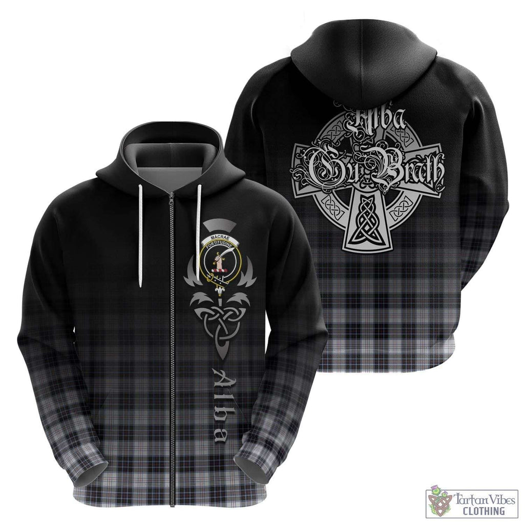 Tartan Vibes Clothing MacRae Dress Modern Tartan Hoodie Featuring Alba Gu Brath Family Crest Celtic Inspired