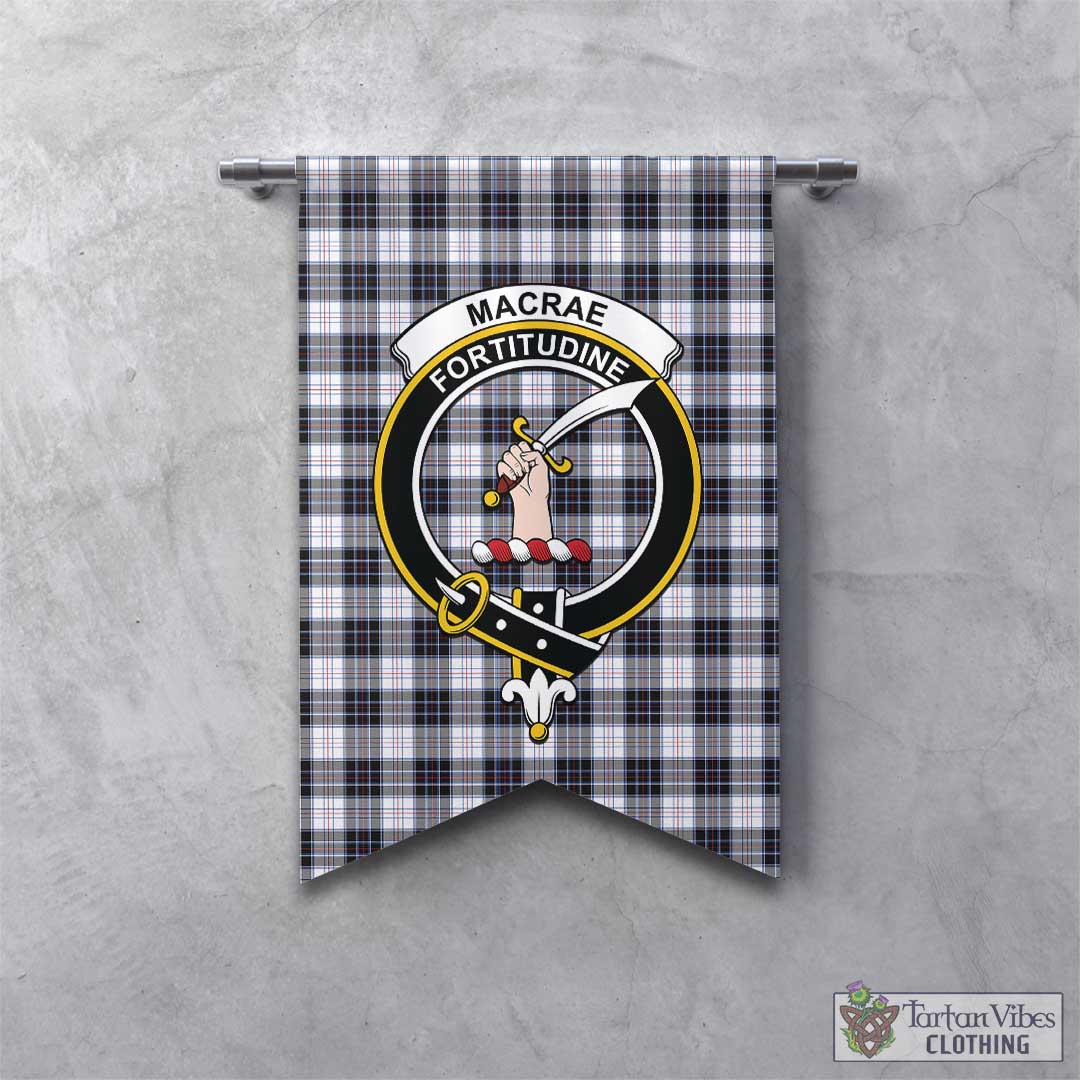 Tartan Vibes Clothing MacRae Dress Modern Tartan Gonfalon, Tartan Banner with Family Crest