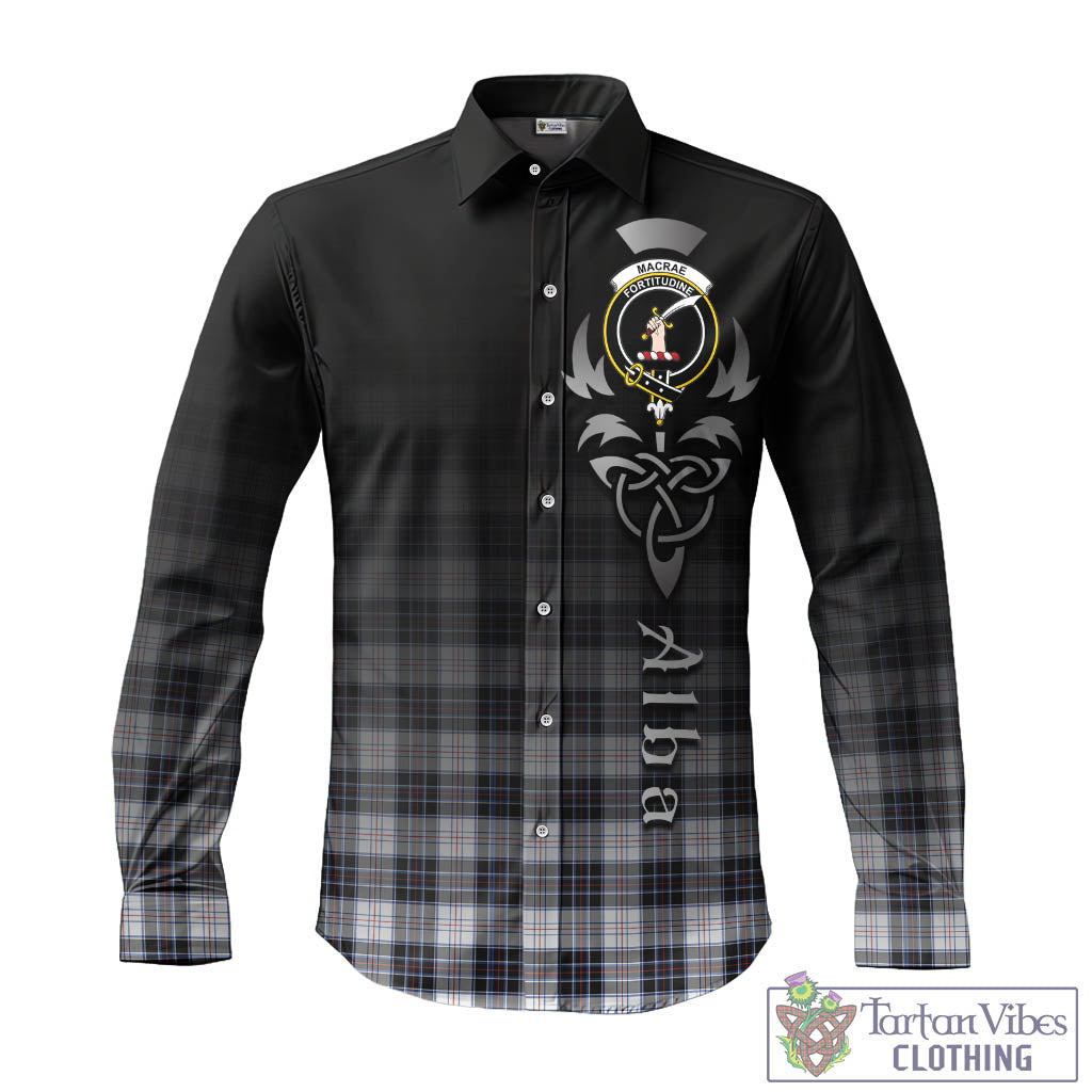 Tartan Vibes Clothing MacRae Dress Modern Tartan Long Sleeve Button Up Featuring Alba Gu Brath Family Crest Celtic Inspired