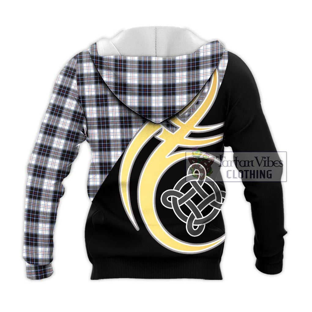 MacRae Dress Modern Tartan Knitted Hoodie with Family Crest and Celtic Symbol Style - Tartan Vibes Clothing