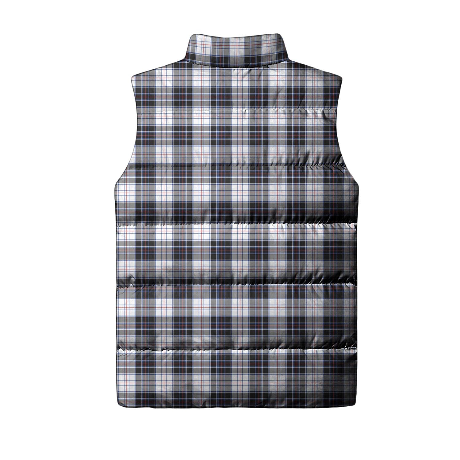 MacRae Dress Modern Tartan Sleeveless Puffer Jacket with Family Crest - Tartanvibesclothing