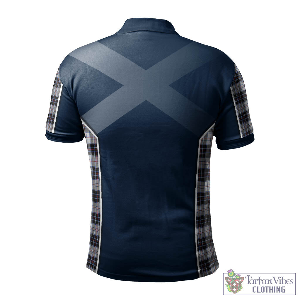 Tartan Vibes Clothing MacRae Dress Modern Tartan Men's Polo Shirt with Family Crest and Scottish Thistle Vibes Sport Style