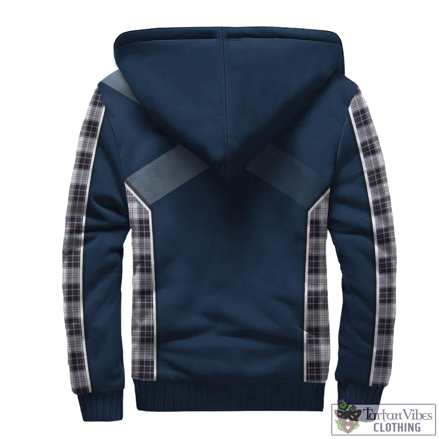 Tartan Vibes Clothing MacRae Dress Modern Tartan Sherpa Hoodie with Family Crest and Scottish Thistle Vibes Sport Style