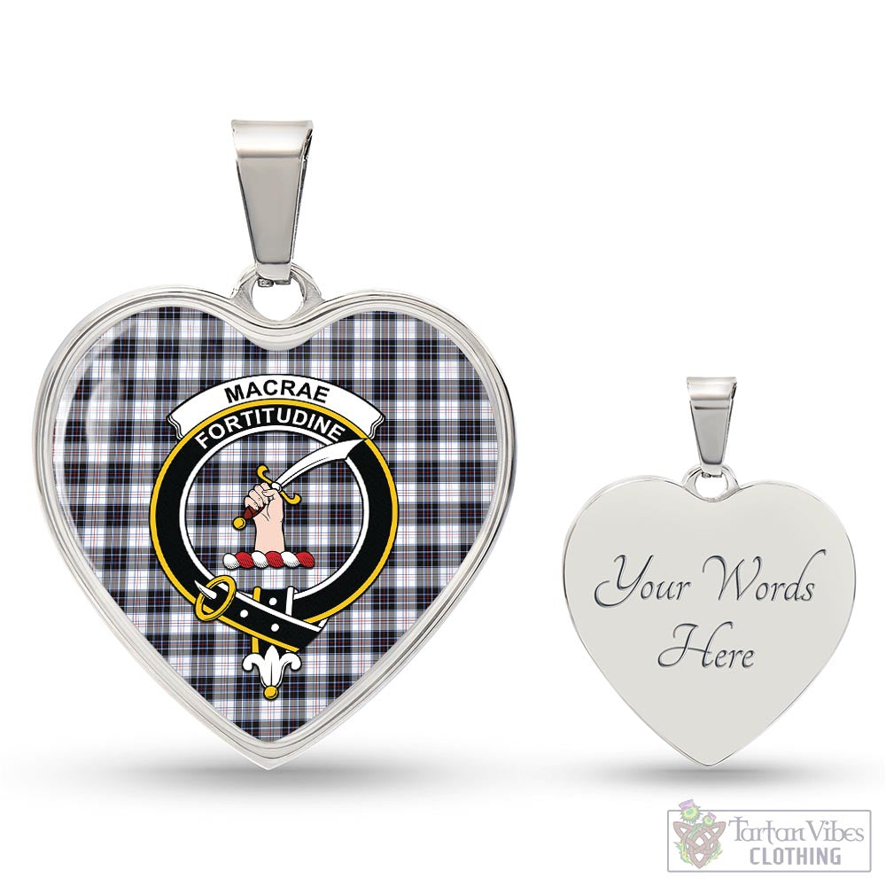 Tartan Vibes Clothing MacRae Dress Modern Tartan Heart Necklace with Family Crest