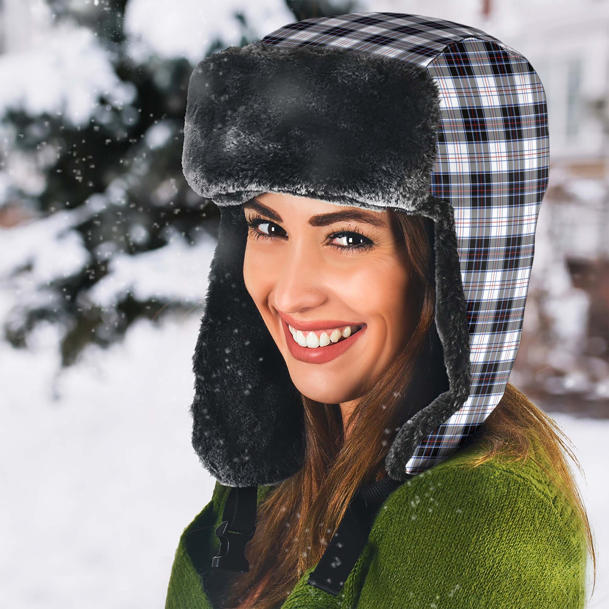 MacRae Dress Modern Tartan Winter Trapper Hat - Tartanvibesclothing