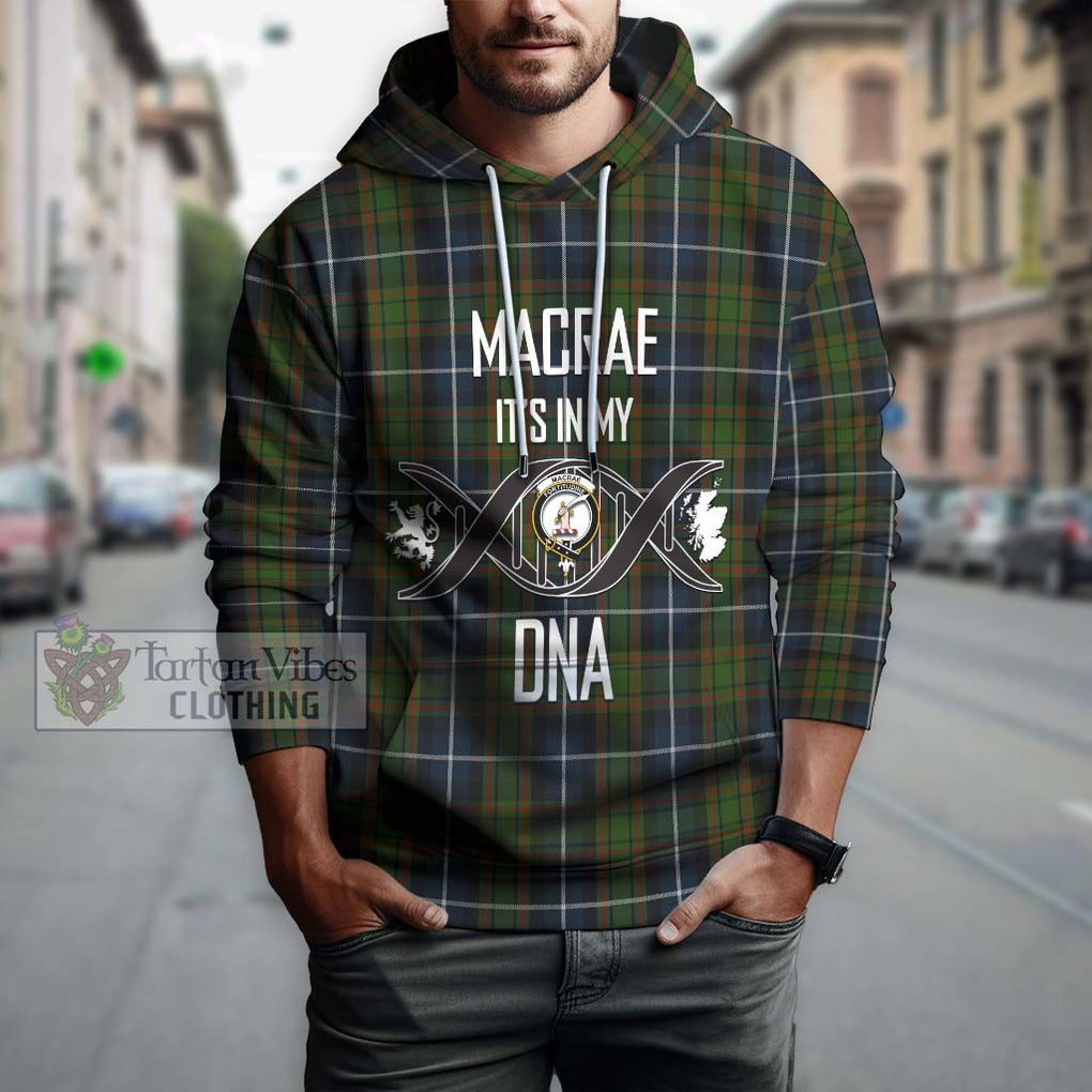 MacRae Hunting Tartan Hoodie with Family Crest DNA In Me Style Pullover Hoodie - Tartanvibesclothing Shop