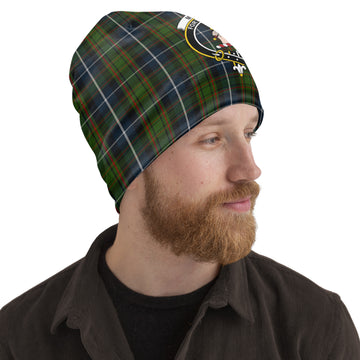 MacRae Hunting Tartan Beanies Hat with Family Crest