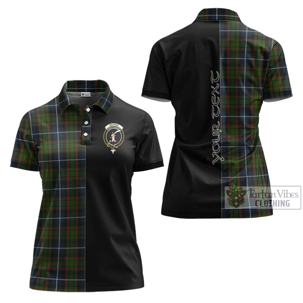 MacRae Hunting Tartan Women's Polo Shirt with Family Crest and Half Of Me Style Women - Tartanvibesclothing Shop