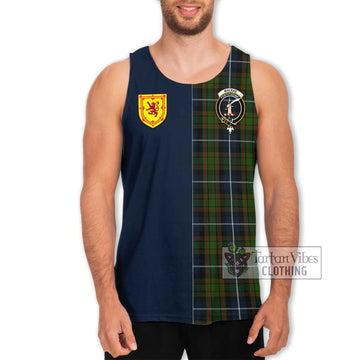 MacRae Hunting Tartan Men's Tank Top Alba with Scottish Lion Royal Arm Half Style