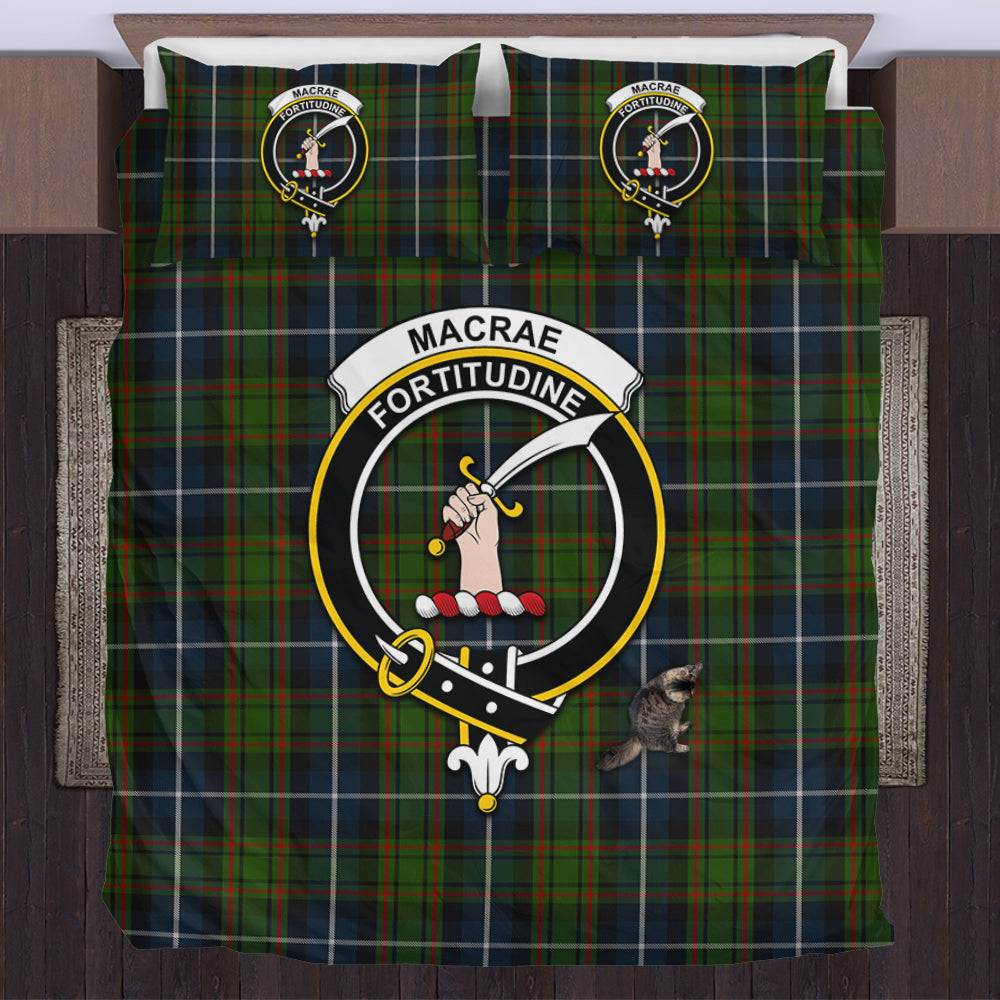 macrae-hunting-tartan-bedding-set-with-family-crest