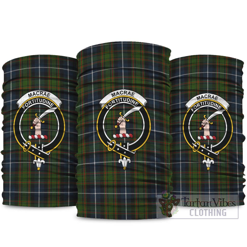 MacRae Hunting Tartan Neck Gaiters, Tartan Bandanas, Tartan Head Band with Family Crest