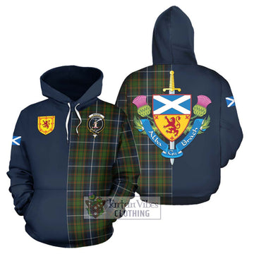 MacRae Hunting Tartan Hoodie Alba with Scottish Lion Royal Arm Half Style