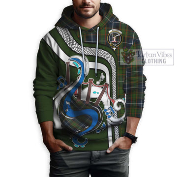 MacRae Hunting Tartan Hoodie with Epic Bagpipe Style