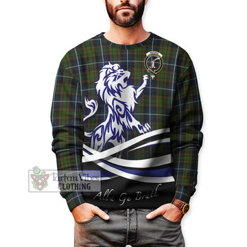 MacRae Hunting Tartan Sweatshirt with Alba Gu Brath Regal Lion Emblem