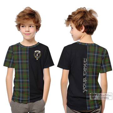 MacRae Hunting Tartan Kid T-Shirt with Family Crest and Half Of Me Style