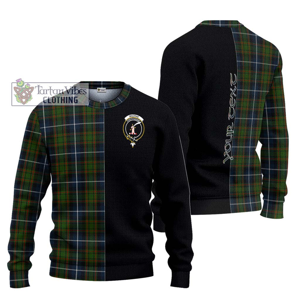 MacRae Hunting Tartan Knitted Sweater with Family Crest and Half Of Me Style Unisex - Tartanvibesclothing Shop