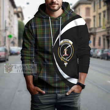 MacRae Hunting Tartan Hoodie with Family Crest Circle Style