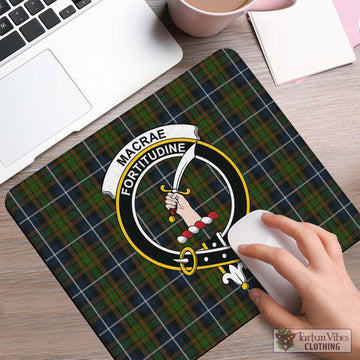 MacRae Hunting Tartan Mouse Pad with Family Crest