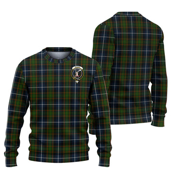 MacRae Hunting Tartan Knitted Sweater with Family Crest