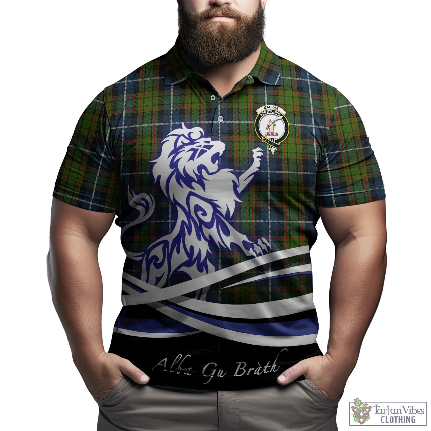 macrae-hunting-tartan-polo-shirt-with-alba-gu-brath-regal-lion-emblem