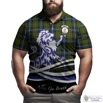 MacRae Hunting Tartan Polo Shirt with Alba Gu Brath Regal Lion Emblem