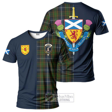 MacRae Hunting Tartan T-Shirt Alba with Scottish Lion Royal Arm Half Style