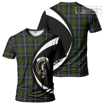 MacRae Hunting Tartan T-Shirt with Family Crest Circle Style