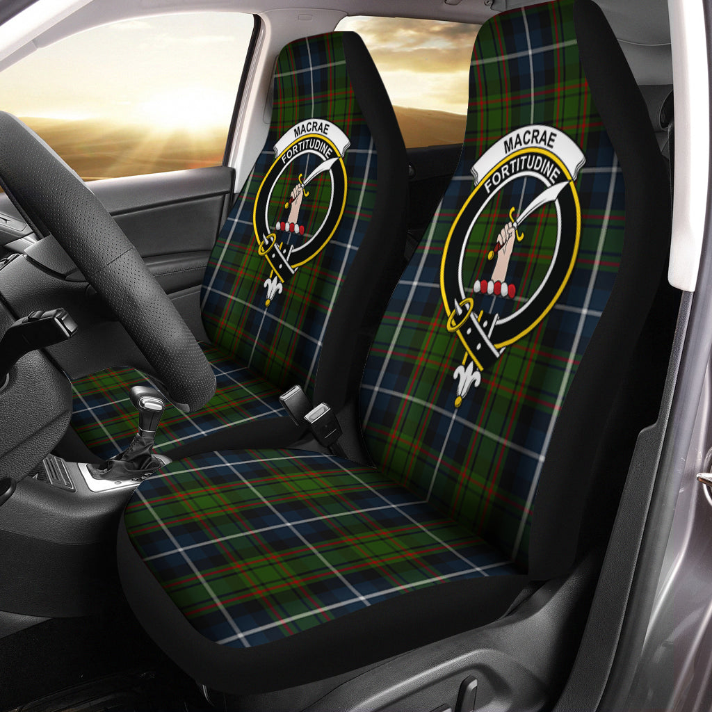 MacRae Hunting Tartan Car Seat Cover with Family Crest One Size - Tartanvibesclothing