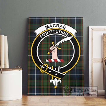 MacRae Hunting Tartan Canvas Print Wall Art with Family Crest