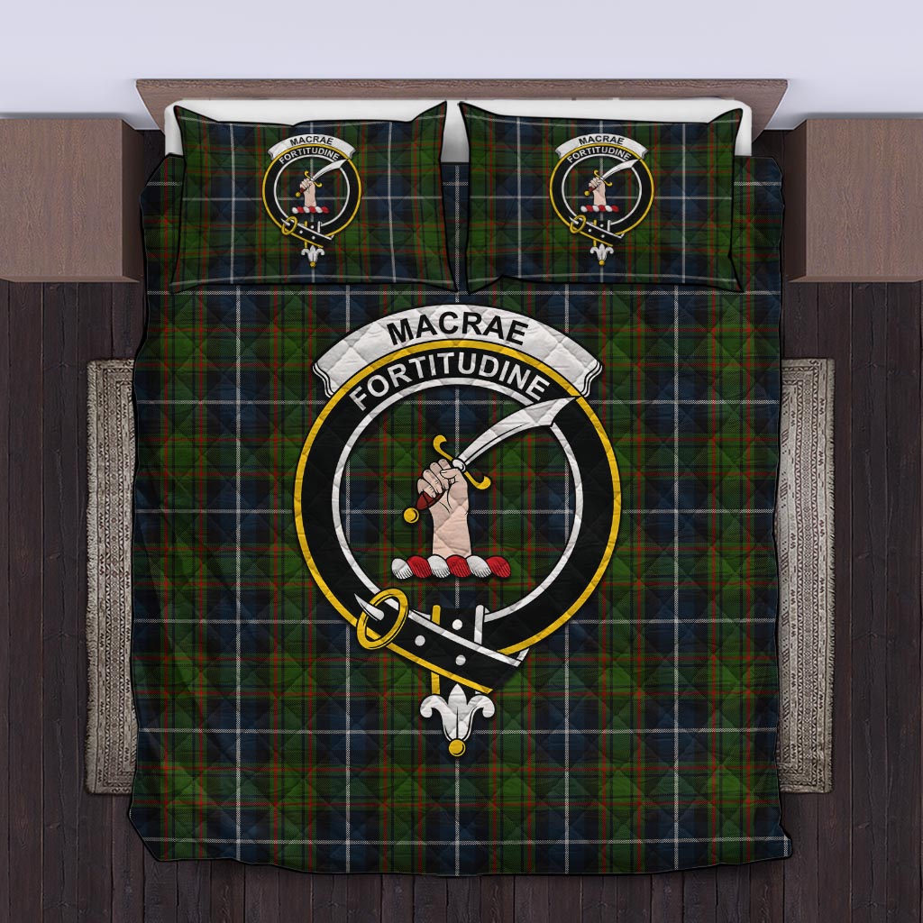 MacRae Hunting Tartan Quilt Bed Set with Family Crest Twin - Tartanvibesclothing