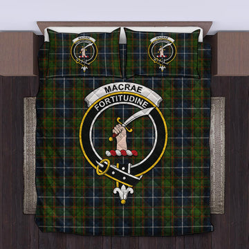 MacRae Hunting Tartan Quilt Bed Set with Family Crest