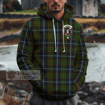 MacRae Hunting Tartan Cotton Hoodie with Family Crest