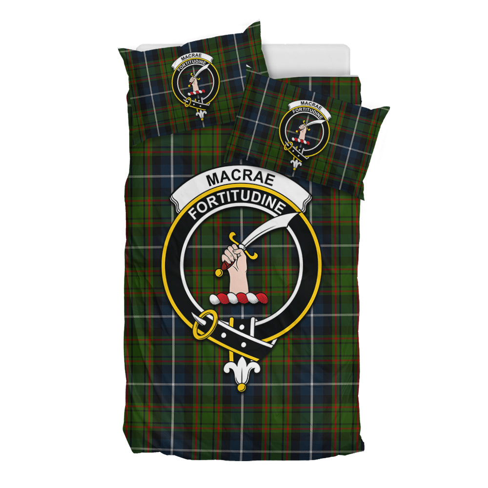 macrae-hunting-tartan-bedding-set-with-family-crest